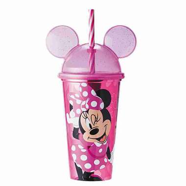 Copo com canudo e orelha Minnie