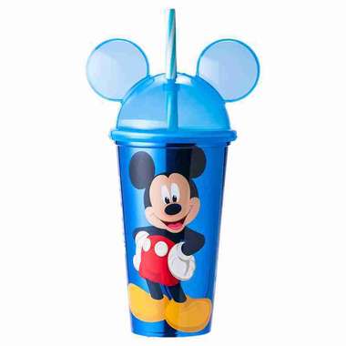 Copo com canudo e orelha Mickey